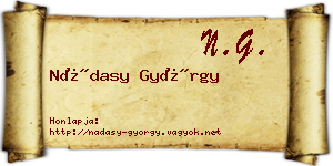 Nádasy György névjegykártya